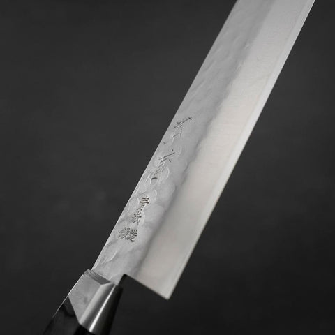 Nakiri Blue Steel #2 Edelstahlummantelung Tsuchime Schwarzer Westlicher Griff 170mm-[Musashi]-[Japan-Küchenmesser]