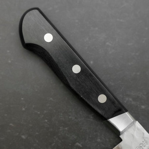Nakiri Blue Steel #2 Edelstahlummantelung Tsuchime Schwarzer Westlicher Griff 170mm-[Musashi]-[Japan-Küchenmesser]
