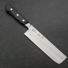 Nakiri Blue Steel #2 Edelstahlummantelung Tsuchime Schwarzer Westlicher Griff 170mm-[Musashi]-[Japan-Küchenmesser]