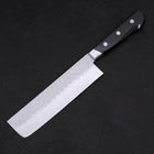 Nakiri Blue Steel #2 Tsuchime Stainless Clad Western Handle 165mm (6.5”)-[Musashi]-[Japanese-Kitchen-Knives]