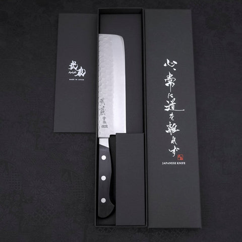 Nakiri Blue Steel #2 Edelstahlummantelung Tsuchime Westlicher Griff 165mm-[Musashi]-[Japan-Küchenmesser]