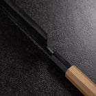 Nakiri Blue Steel #2 Kurouchi Büffelhorn Magnolienholz Griff 165mm-[Musashi]-[Japan-Küchenmesser]