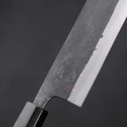 Nakiri Blue Steel #2 Kurouchi Büffelhorn und Teakholz Griff 165mm-[Musashi]-[Japan-Küchenmesser]