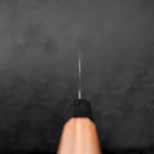 Nakiri Blue Steel #2 Kurouchi Büffelhorn und Teakholz Griff 165mm-[Musashi]-[Japan-Küchenmesser]