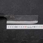 Nakiri Blue Steel #2 Kurouchi Büffelhorn und Teakholz Griff 165mm-[Musashi]-[Japan-Küchenmesser]