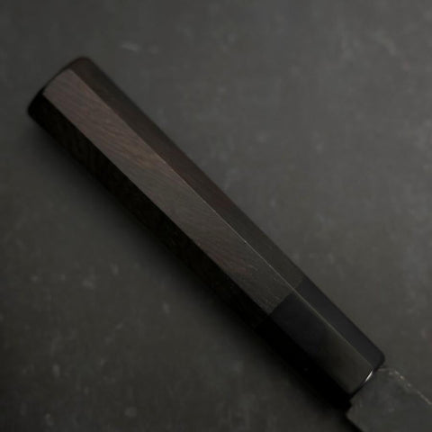 Nakiri Blue Steel #2 Kurouchi Chokin Auspicious Cloud-Sun Buffalo Ebony Handle 165mm (6.5”)-[Musashi]-[Japan-Küchenmesser]