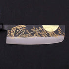Nakiri Blue Steel #2 Kurouchi Chokin "Fischender Kappa - Lauernd" Büffelhorn und Ebenholz Griff 165mm-[Musashi]-[Japan-Küchenmesser]