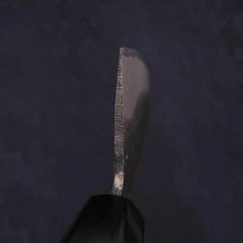 Nakiri Blue Steel #2 Kurouchi Chokin "Fischender Kappa - Lauernd" Büffelhorn und Ebenholz Griff 165mm-[Musashi]-[Japan-Küchenmesser]