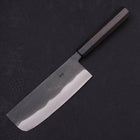Nakiri Blue Steel #2 Kurouchi Chokin "Fischender Kappa - Ruhend" Büffelhorn und Ebenholz Griff 165mm-[Musashi]-[Japan-Küchenmesser]
