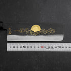 Nakiri Blue Steel #2 Kurouchi Chokin Glückverheißende Sonne und Wolke Büffelhorn und Ebenholz Griff 165mm-[Musashi]-[Japan-Küchenmesser]