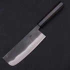 Nakiri Blue Steel #2 Kurouchi Chokin "Kappa Auf Frosch" Büffelhorn und Ebenholz Griff 165mm-[Musashi]-[Japan-Küchenmesser]