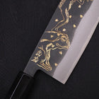 Nakiri Blue Steel #2 Kurouchi Chokin "Kappa Auf Frosch" Büffelhorn und Ebenholz Griff 165mm-[Musashi]-[Japan-Küchenmesser]