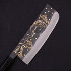 Nakiri Blue Steel #2 Kurouchi Chokin "Kappa Auf Frosch" Büffelhorn und Ebenholz Griff 165mm-[Musashi]-[Japan-Küchenmesser]