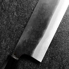 Nakiri Blue Steel #2 Kurouchi Damast Büffelhorn und Magnolienholz Griff 165mm-[Musashi]-[Japan-Küchenmesser]