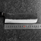 Nakiri Blue Steel #2 Kurouchi Damast Büffelhorn und Magnolienholz Griff 165mm-[Musashi]-[Japan-Küchenmesser]