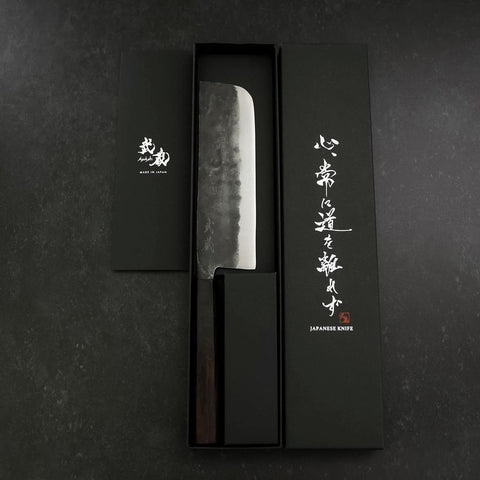 Nakiri Blue Steel #2 Kurouchi Ebenholz Griff 165mm-[Musashi]-[Japan-Küchenmesser]