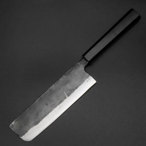 Nakiri Blue Steel #2 Kurouchi Ebenholz Griff 170mm-[Musashi]-[Japan-Küchenmesser]