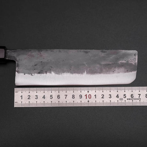 Nakiri Blue Steel #2 Kurouchi Ebenholz Griff 170mm-[Musashi]-[Japan-Küchenmesser]