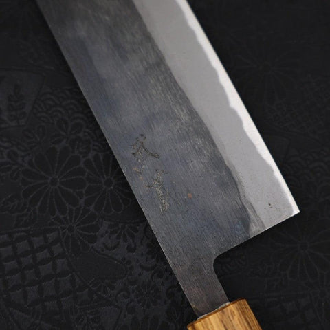 Nakiri Blue Steel #2, Kurouchi Eichenholz Griff, 165mm-[Musashi]-[Japan-Küchenmesser]