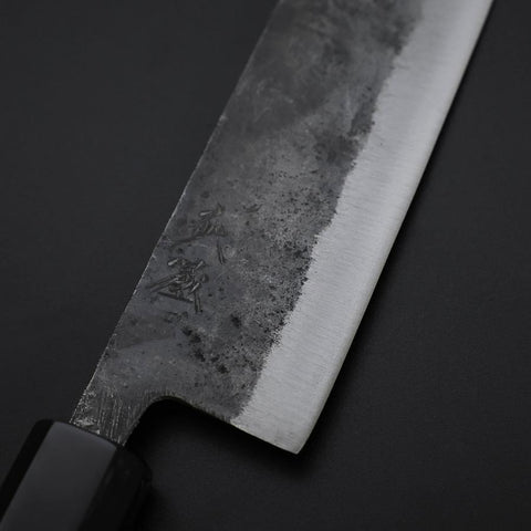 Nakiri Blue Steel #2 Kurouchi Hinoki Griff 135mm-[Musashi]-[Japan-Küchenmesser]