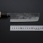 Nakiri Blue Steel #2 Kurouchi Hinoki Griff 135mm-[Musashi]-[Japan-Küchenmesser]