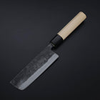 Nakiri Blue Steel #2 Kurouchi Hinoki Griff 135mm-[Musashi]-[Japan-Küchenmesser]
