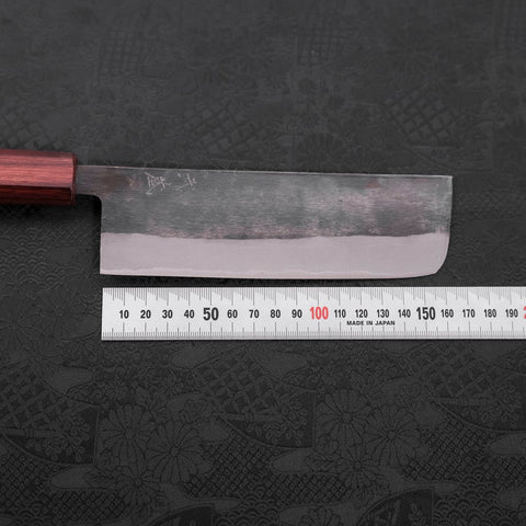 Nakiri Blue Steel #2 Kurouchi Lila Urushi-Griff 165mm-[Musashi]-[Japan-Küchenmesser]