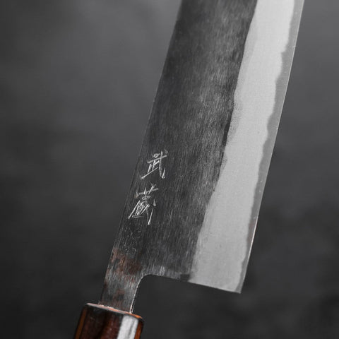 Nakiri Blue Steel #2 Kurouchi Sumi Urushi Griff 165mm-[Musashi]-[Japan-Küchenmesser]