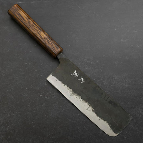 Nakiri Blue Steel #2 Kurouchi Sumi Urushi Griff 165mm-[Musashi]-[Japan-Küchenmesser]