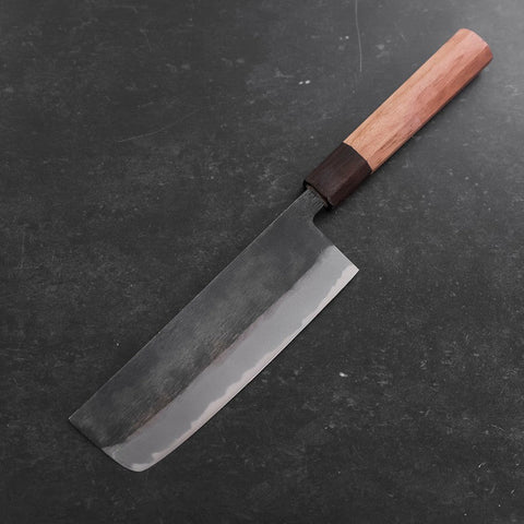 Nakiri Blue Steel #2 Kurouchi Walnussholz Griff 165mm-[Musashi]-[Japan-Küchenmesser]