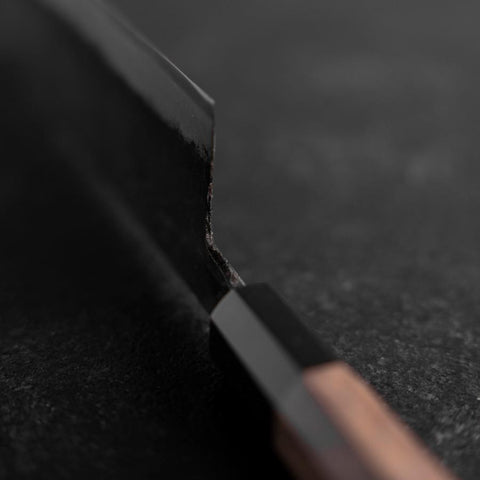 Nakiri Blue Steel #2 Kurouchi Walnussholz Griff 165mm-[Musashi]-[Japan-Küchenmesser]