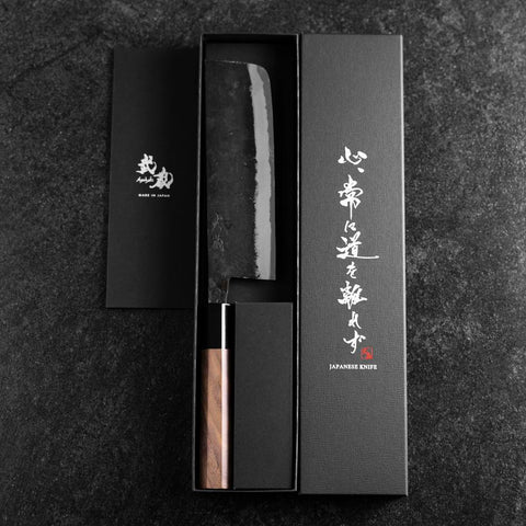 Nakiri Blue Steel #2 Kurouchi Walnussholz Griff 165mm-[Musashi]-[Japan-Küchenmesser]