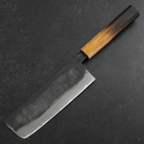 Nakiri Blue Steel #2 Kurouchi Yaki Urushi Handle 165mm (6.5”)-[Musashi]-[Japan-Küchenmesser]