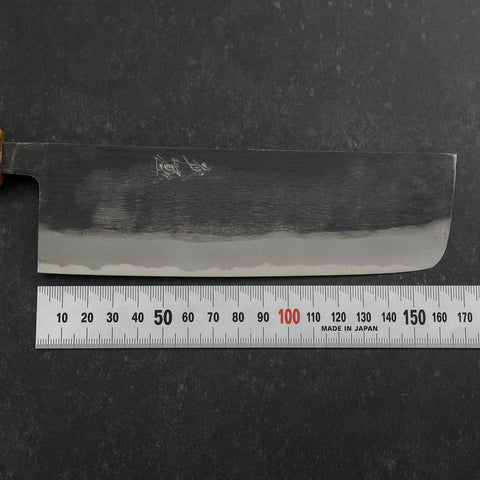 Nakiri Blue Steel #2 Kurouchi Yaki Urushi Handle 165mm (6.5”)-[Musashi]-[Japan-Küchenmesser]