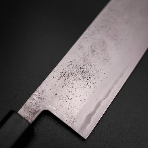 Nakiri Blue Steel #2 Stainless Clad Nashiji Dark Blue Urushi Handle 165mm-[Musashi]-[Japanese-Kitchen-Knives]
