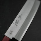 Nakiri Blue Super Edelstahlummantelung Poliert Westlicher Griff in Schwarz-Rot 160mm-[Musashi]-[Japan-Küchenmesser]