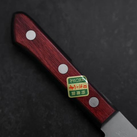 Nakiri Blue Super Edelstahlummantelung Poliert Westlicher Griff in Schwarz-Rot 160mm-[Musashi]-[Japan-Küchenmesser]