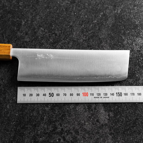 Nakiri Blue Super Poliert Yaki Urushi Griff 165mm-[Musashi]-[Japan-Küchenmesser]