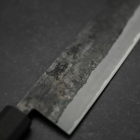 Nakiri Blue Steel #2 Edelstahlummantelung Kurouchi Anti-Rutsch Griff 165mm-[Musashi]-[Japan-Küchenmesser]