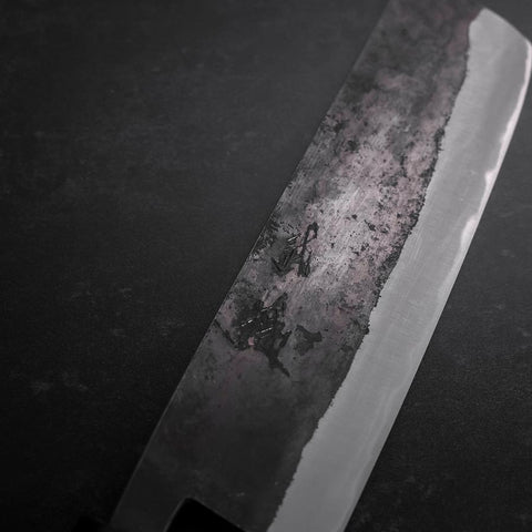 Nakiri Blue Steel #2 Edelstahlummantelung Kurouchi Walnuss Griff 165mm-[Musashi]-[Japan-Küchenmesser]