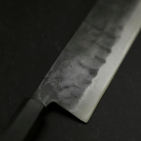Nakiri Blue steel #2 Kurouchi Ebenholz Griff 165mm-[Musashi]-[Japan-Küchenmesser]
