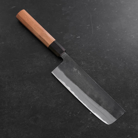 Nakiri Blue steel #2, Kurouchi Walnuss Griff, 165mm-[Musashi]-[Japan-Küchenmesser]