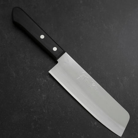 Nakiri Blue steel #2 Poliert Edelstahlummantelung Westlicher Griff 160mm-[Musashi]-[Japan-Küchenmesser]