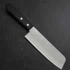 Nakiri Blue Steel #2 Polished Stainless Clad Western Handle 160mm-[Musashi]-[Japanese-Kitchen-Knives]