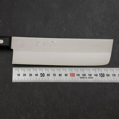 Nakiri Chromax Poliert Schwarzer Westlicher Griff 165mm-[Musashi]-[Japan-Küchenmesser]