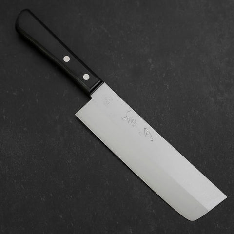 Nakiri Chromax Poliert Schwarzer Westlicher Griff 165mm-[Musashi]-[Japan-Küchenmesser]
