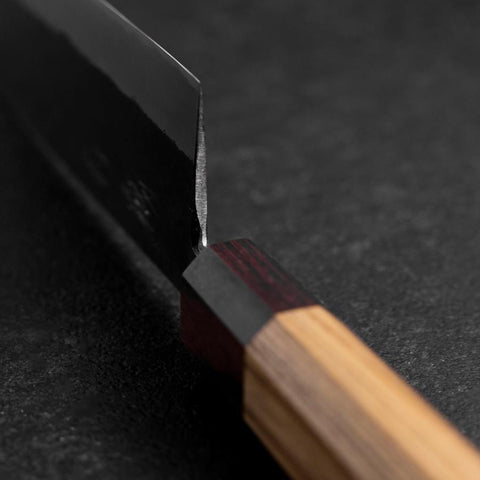 Nakiri Edelstahlummantelung Blue Steel #2 Kurouchi Zelkove Griff 165mm-[Musashi]-[Japan-Küchenmesser]