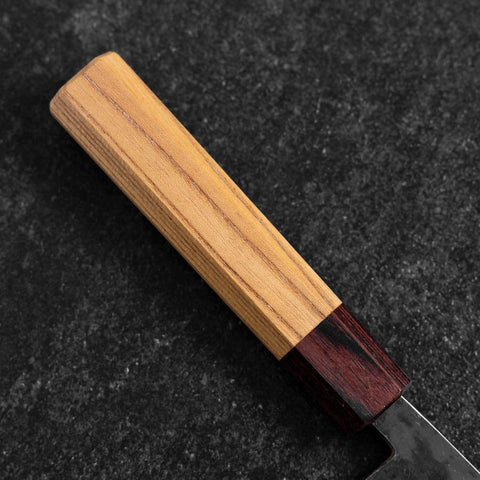 Nakiri Edelstahlummantelung Blue Steel #2 Kurouchi Zelkove Griff 165mm-[Musashi]-[Japan-Küchenmesser]