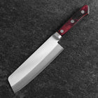 Nakiri Edelstahlummantelung Blue Super Poliert Westlicher Schwarz-Roter Griff 160mm-[Musashi]-[Japan-Küchenmesser]