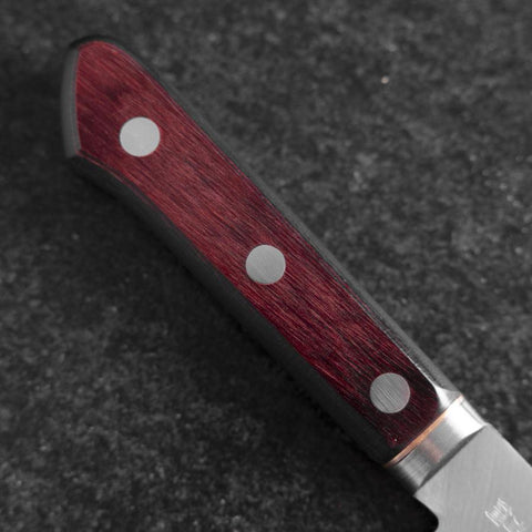 Nakiri Edelstahlummantelung Blue Super Poliert Westlicher Schwarz-Roter Griff 160mm-[Musashi]-[Japan-Küchenmesser]